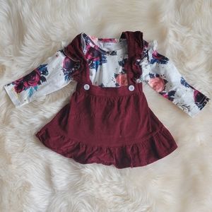 Baby 2 piece pinafore set